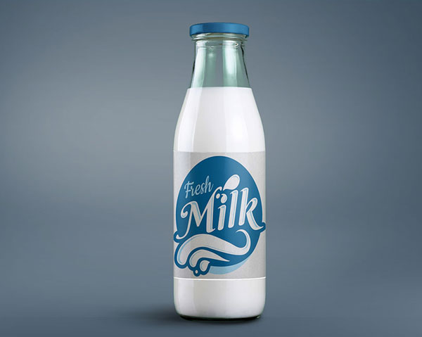 Free Milk Bottle Packaging Mockup in PSD