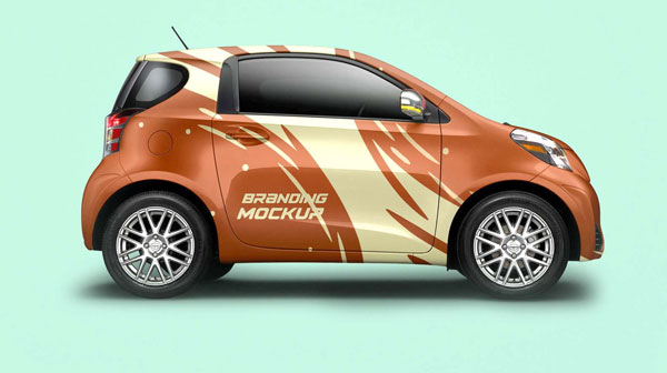 Free Mini Electric Car Mockup