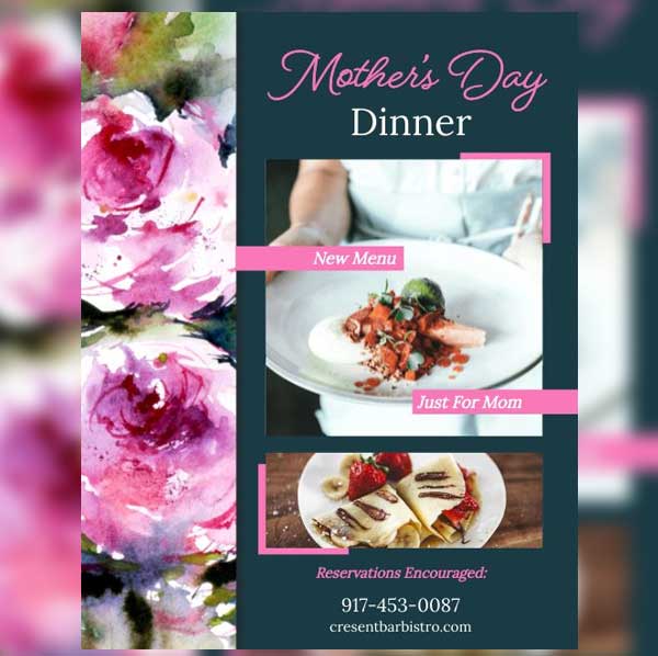 Valentines Day Dinner Flyer & Menu
