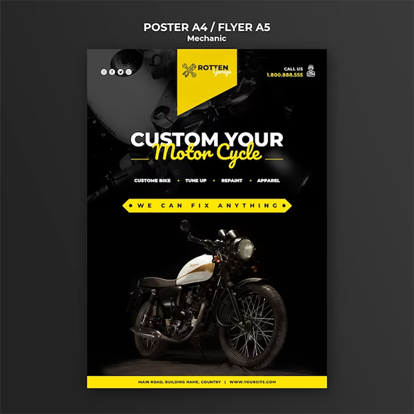Free Motorcycle Event Flyer Template