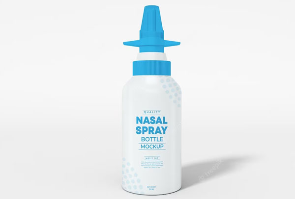 Free Nasal Spray Bottle Branding Mockup