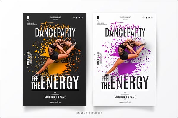Free PSD Dance Flyer Template