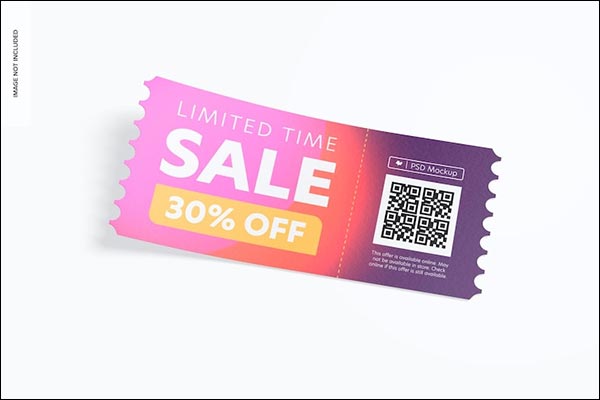 Free PSD Discount Coupon Mockup