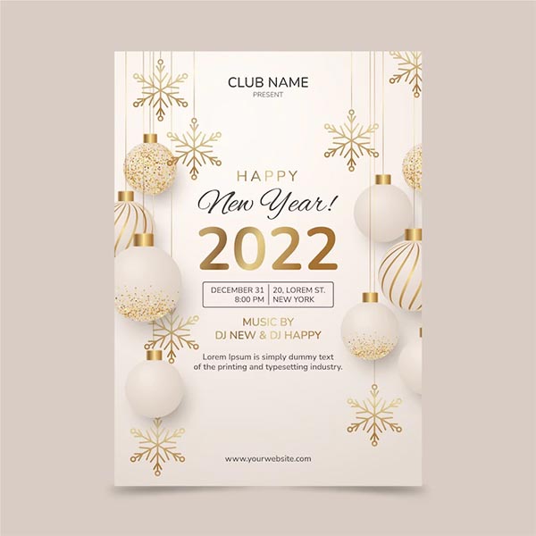 Free PSD New Year Flyer Print Template