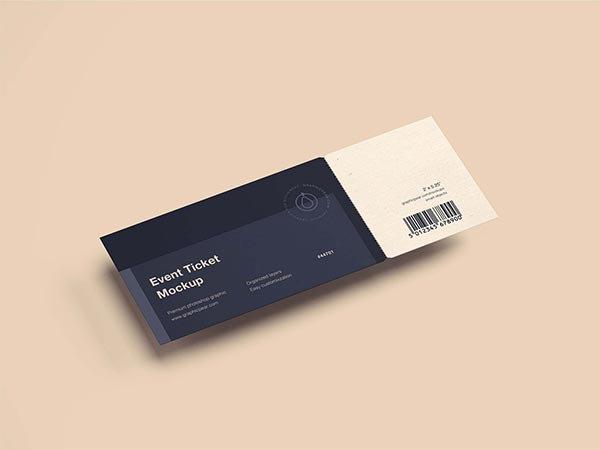Free PSD Simple Ticket Mockup