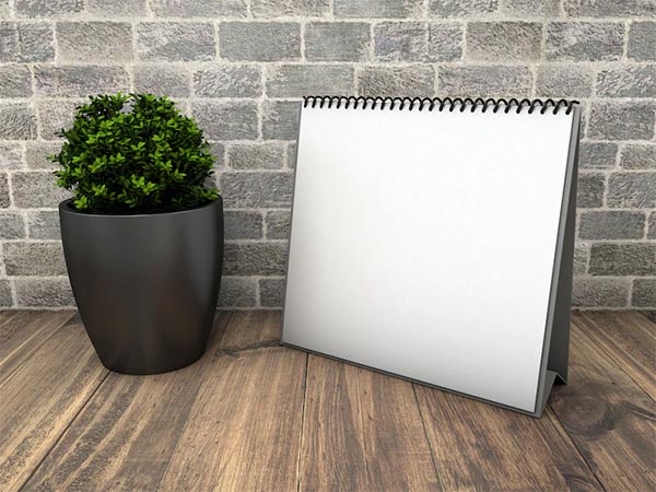 Free PSD Square Calendar Mockup