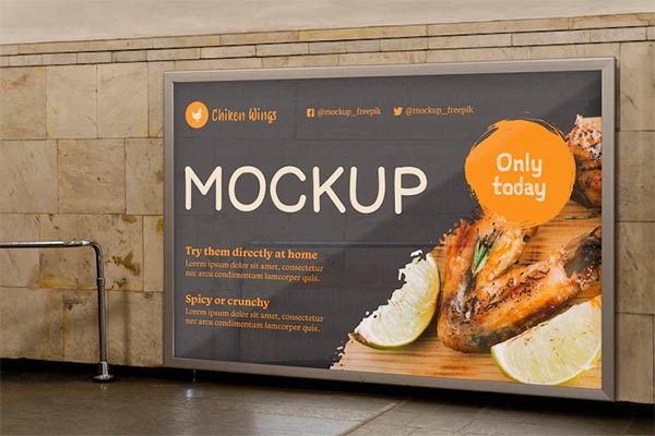 Free PSD Subway Billboard Mockup