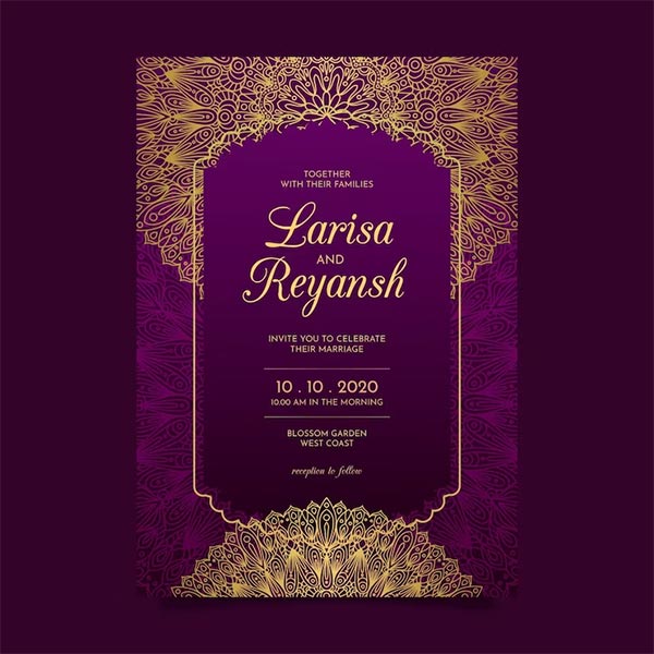 Free PSD Traditional Wedding Invitation Design