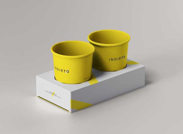 Free Paper Coffee Cup Holder Mockup
