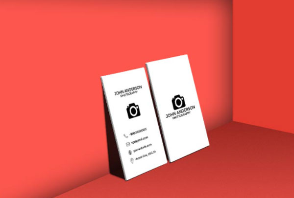 Free Photographer Vertical Business Card