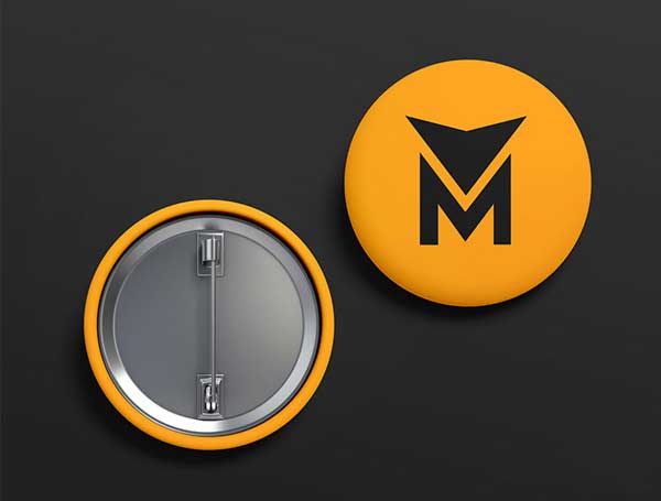 Free Pin Button PSD Mockup