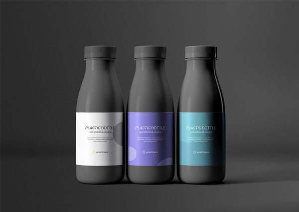 Square Plastic Bottle Mockup Design