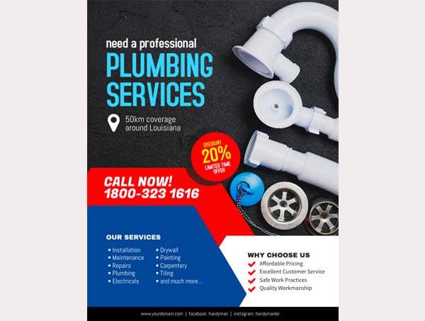 Free Plumbing Flyer Template Design