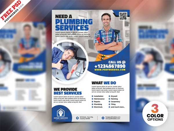 Free Plumbing PSD Flyer Templates