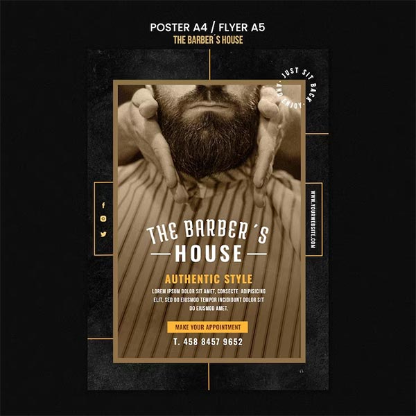 Free Poster Barber Shop Template