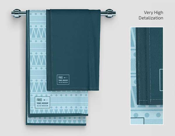 Free Realistic Towel Mockup
