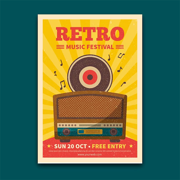 Free Retro Music Festival Flyer Template