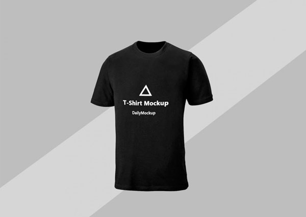 Free Simple Black T-shirt Mockup