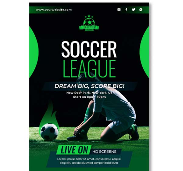 Free Soccer Event Goal Flyer Template