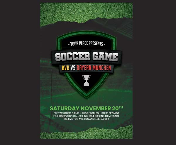 Free Soccer Game Event Flyer Templates