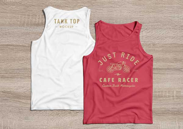 Free Tank Top Sleeveless T-Shirt Mockup PSD