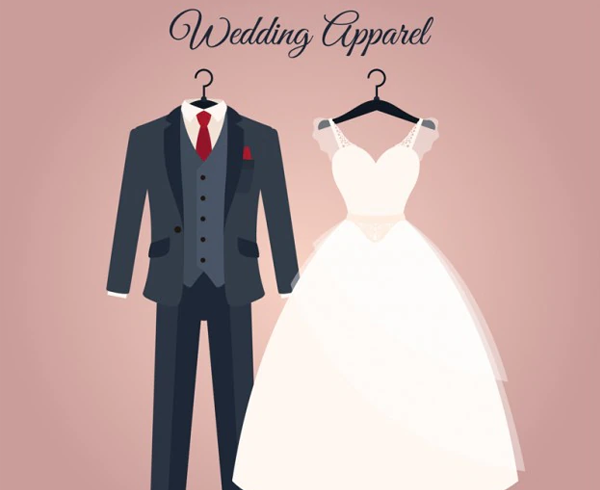 Free Vector Elegant Bride Wedding Dress