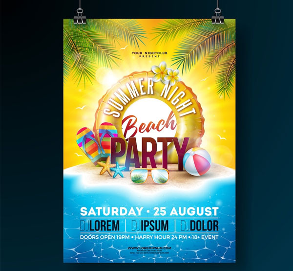 Free Vector Summer Fest Flyer Template