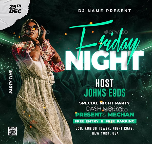 Friday Night Female Dj Flyer Template