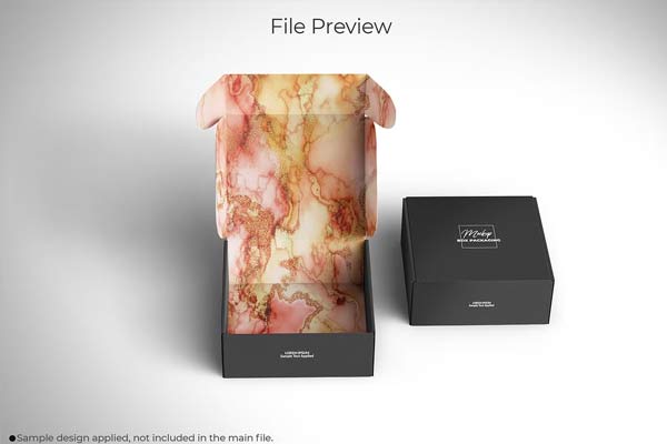 Front Tuck Square Mailing Box Mockup