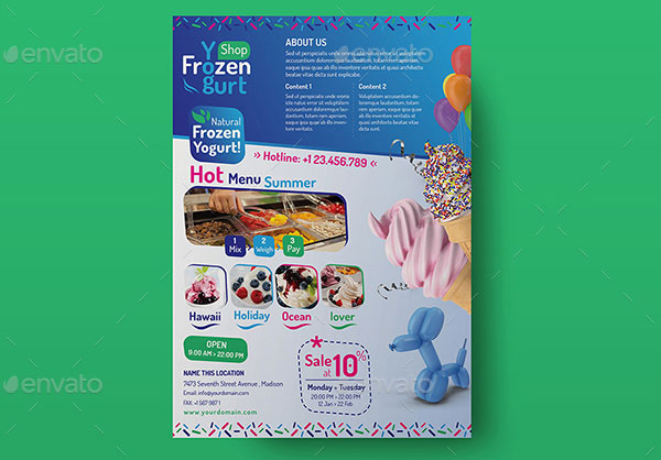 Frozen Yogurt Shop Flyer Template