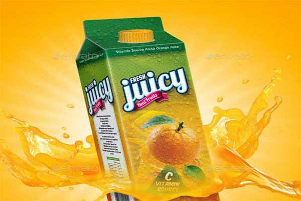 Fruit Juice Box Mockup