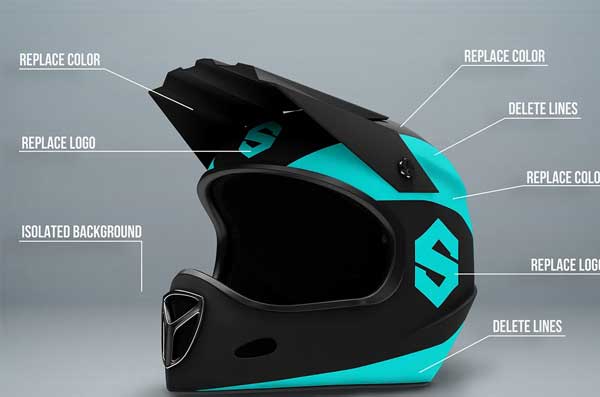 Fullface Motorcycle Helmet Mockup