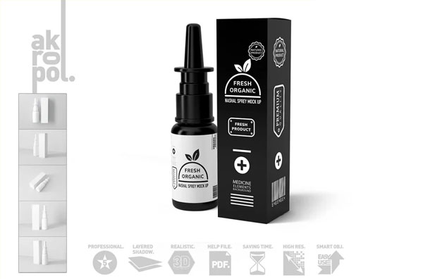 Fully Editable Nasal Spray Mockup