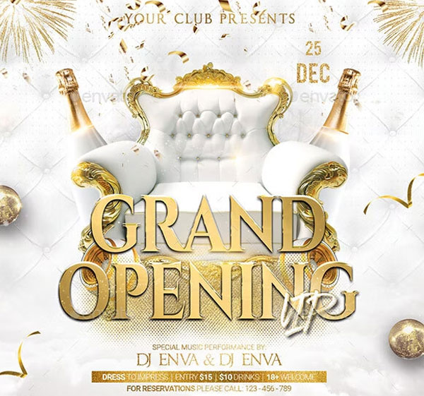Fully Layered Grand Opening Flyer Template