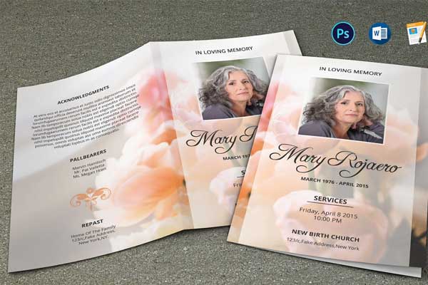 Funeral Event Program Template