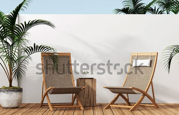 Garden with Lawn Chairs