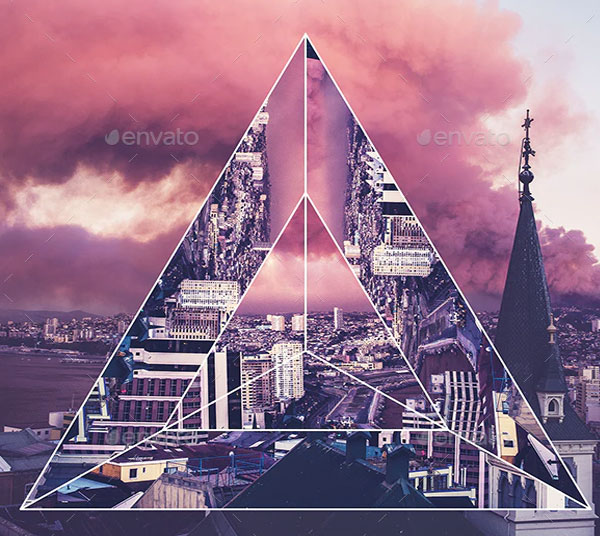 Geometric Distortion Photoshop Photo Template