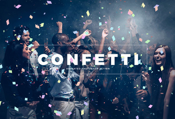 Gif Animated Confetti / Photoshop Action