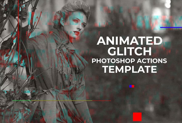 Gif Glitch Animated Photoshop Action Animated