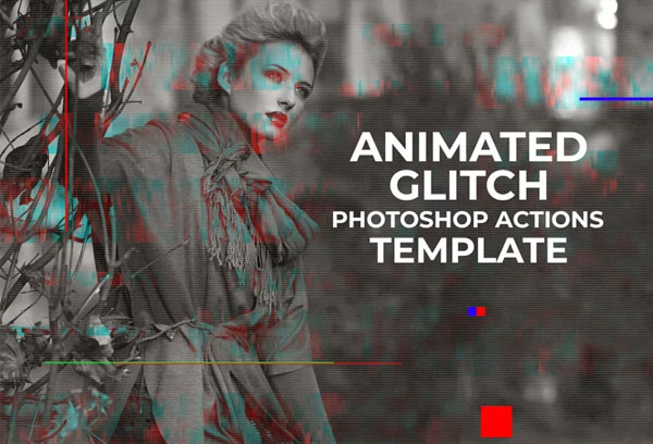 Gif Glitch Animated Photoshop Action