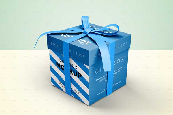 Gift Box PSD Mockup