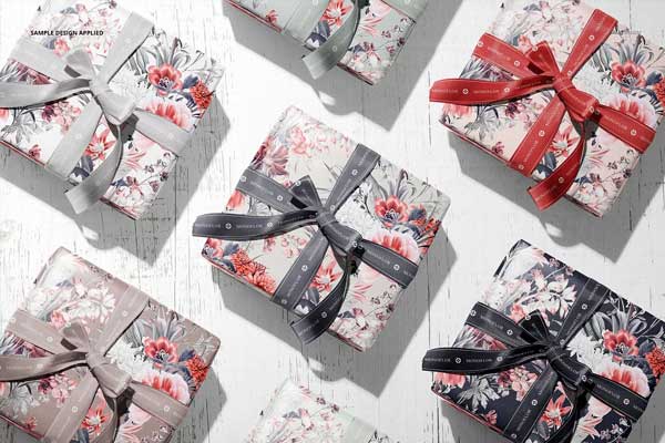 Gift Box Wrapping Paper Mockup Set