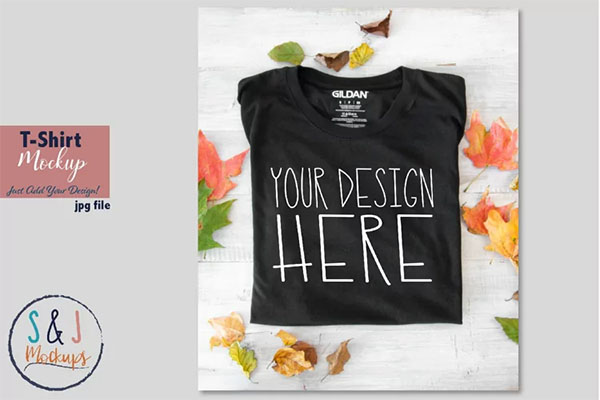 Gildan Black Tshirt Mockups