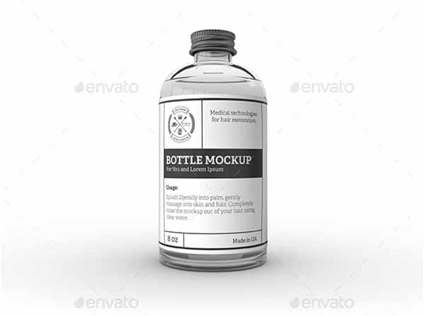 Glass Bottle Label MockUp