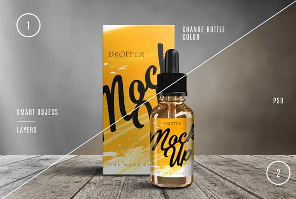 Glass Dropper Bottle Mock-up