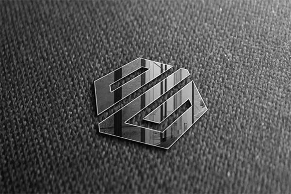 Glass Logo Mockup on Cloth