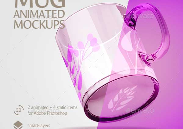 Glass Mug Animated Mockup Template
