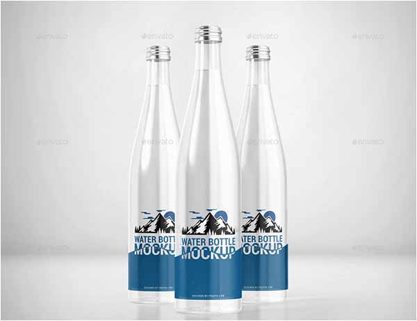 Glass Water Bottle Mockup