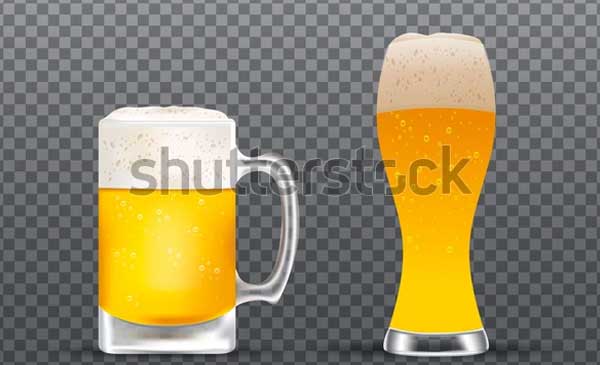 Glass With Splashing Beer Template