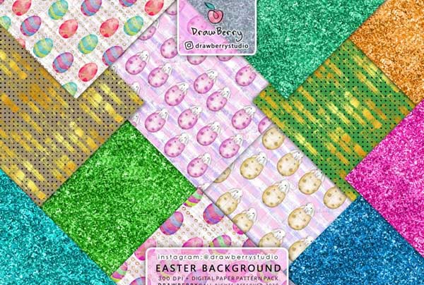 Glitter Easter Background
